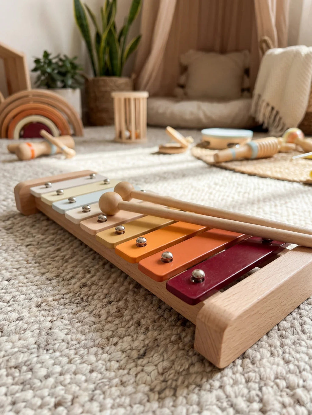 Coffret d'Instruments en Bois 7-en-1